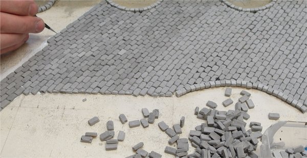 Pflastersteine Gehwegplatten Steine Fußwege Straßen Modellbau Diorama Miniaturen