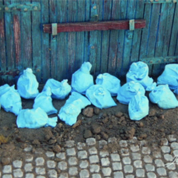 Blaue Müllsäcke 10 Stück für 1:32 & 1:35 - Juweela 23395