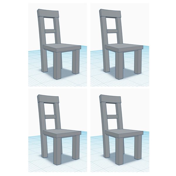 Set 3 Stühle 3D Druck 1:35 (3D0012)