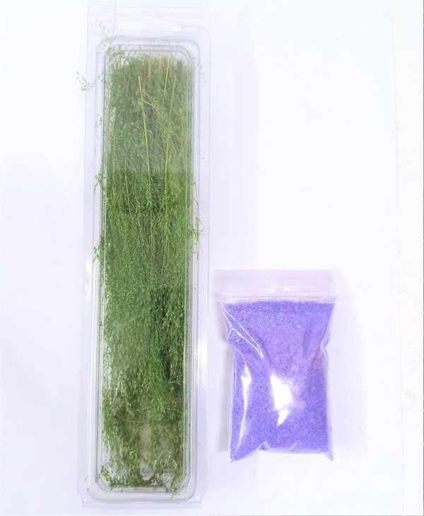 Grünes Gras mit violetten Blumen Kit - DioramaPresepe FM075
