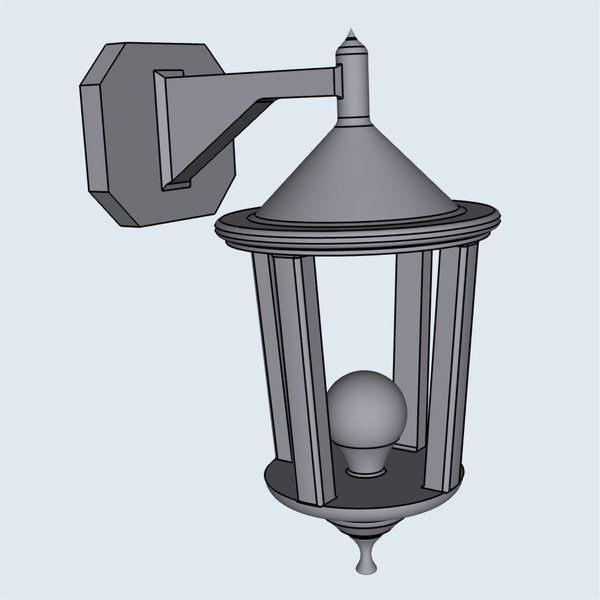 Lampe Hauswand 3D Datei