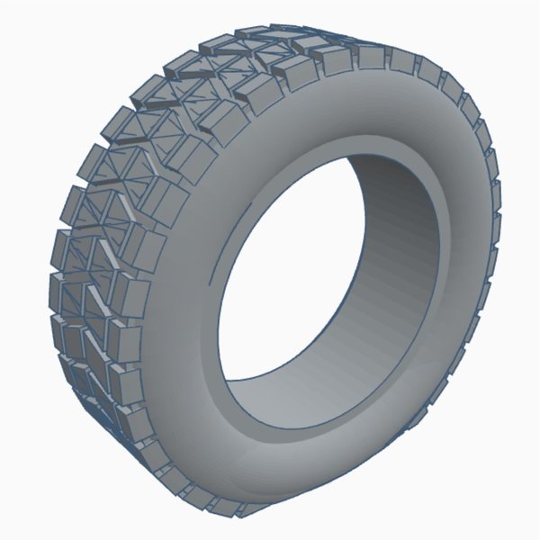 Platter Reifen ohne Felge 3D Datei