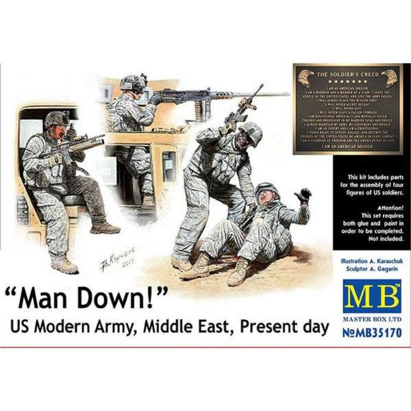 Man Down! US Modern Army Middle East, Present day 1:35 / Master Box 35170