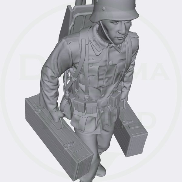 Soldat deutsch mit Kisten / Raketen (Auswahl) - Laser Creation-World 3D0087