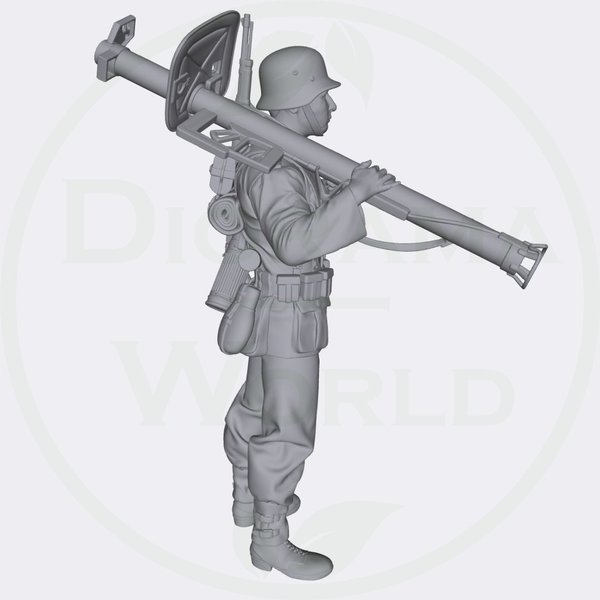 Soldat deutsch stehend mit Raketenpanzerbüchse 54  (Auswahl) - Laser Creation-World 3D0090