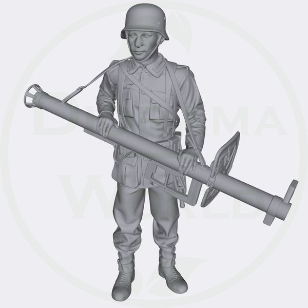 Soldat deutsch stehend mit Raketenpanzerbüchse 54  (Auswahl) - Laser Creation-World 3D0091