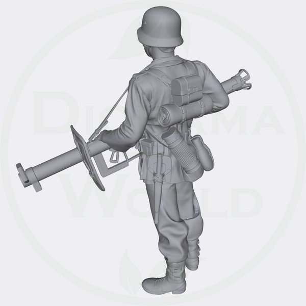 Soldat deutsch stehend mit Raketenpanzerbüchse 54  (Auswahl) - Laser Creation-World 3D0091