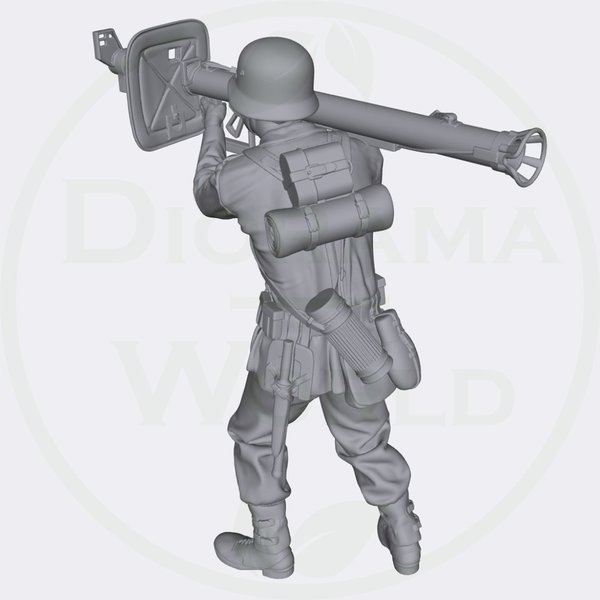 Soldat deutsch schießt mit Raketenpanzerbüchse 54  (Auswahl) - Laser Creation-World 3D0092
