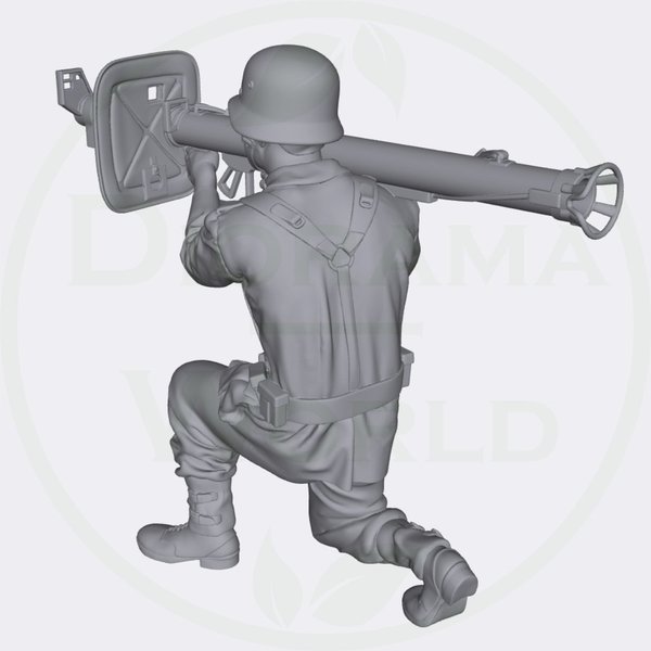 Soldat deutsch schießt hockend mit Raketenpanzerbüchse 54  (Auswahl) - Laser Creation-World 3D0093