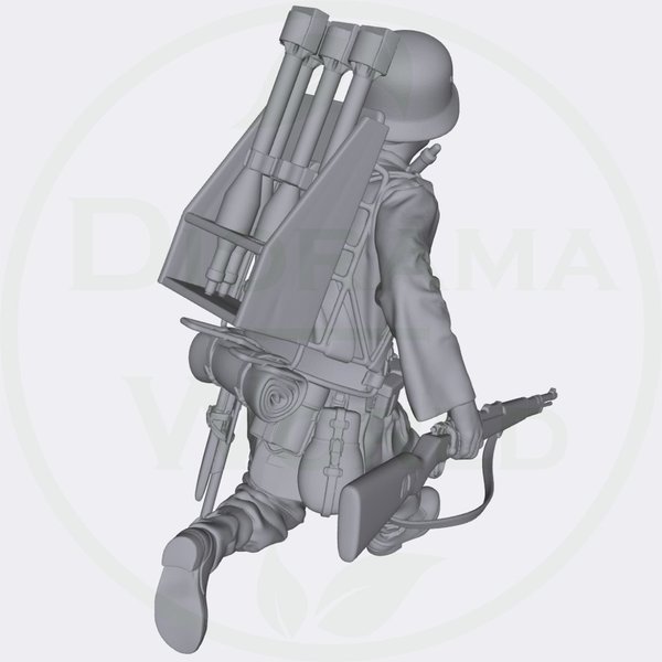 Soldat deutsch rennt mit Waffe / Raketen (Auswahl) - Laser Creation-World 3D0094