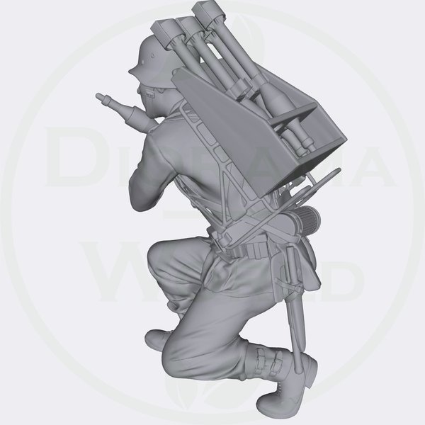Soldat deutsch hockt mit Raketen (Auswahl) - Laser Creation-World 3D0096