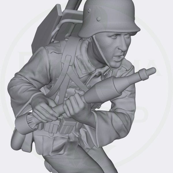 Soldat deutsch hockt mit Raketen (Auswahl) - Laser Creation-World 3D0096