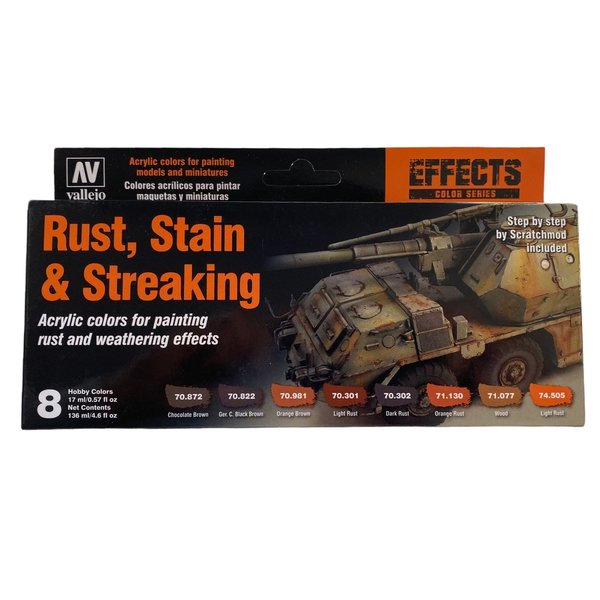 Rust, Stain & Streaking - Vallejo Farbset 70183