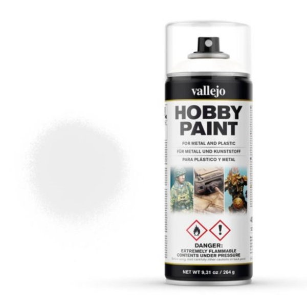 Hobby Paint Spray White Primer 400ml - Grundierung Weiß Premium -  Vallejo 28010