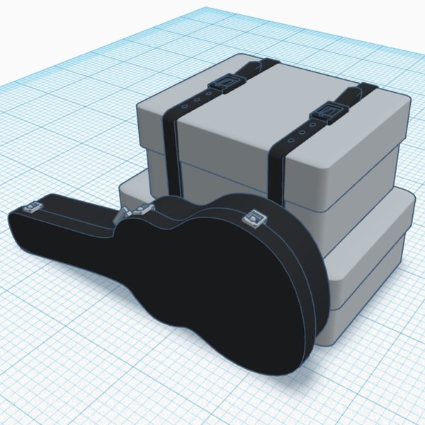 Koffer 3 Stück - 3D Druck Set Resin - 1:24, 1:35, 1:48, 1:72 - (3D0129)