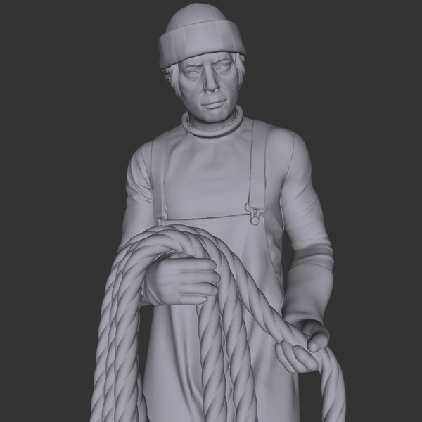 Seemann mit Seil für Boot - 3D Druck Figur Resin - 1:24, 1:35, 1:48, 1:72 - 3D0132