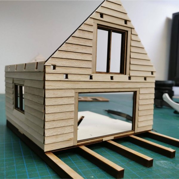 Beautiful Blockhaus in 1:35 - Laser Cut Bausatz aus Holz zum selberbauen