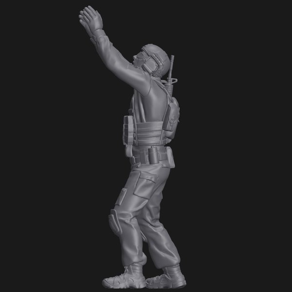Soldat bei Rettung - 3D Druck Figur Resin - 1:24, 1:35, 1:48, 1:72 - 3D0133