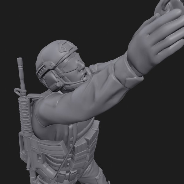 Soldat bei Rettung - 3D Druck Figur Resin - 1:24, 1:35, 1:48, 1:72 - 3D0133