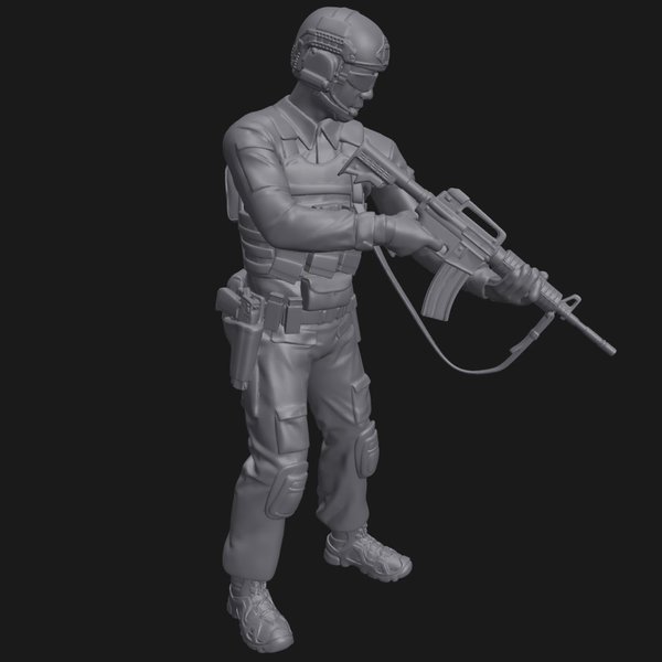 Soldat mit Gewehr - 3D Druck Figur Resin -  1:72 - 3D0135