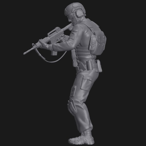 Soldat mit Gewehr - 3D Druck Figur Resin - 1:24, 1:35, 1:48, 1:72 - 3D0136