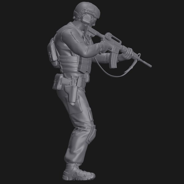 Soldat mit Gewehr - 3D Druck Figur Resin - 1:24, 1:35, 1:48, 1:72 - 3D0136