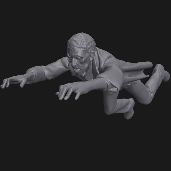Zombie springt - 3D Druck Figur Resin - 1:24 - 3D0148