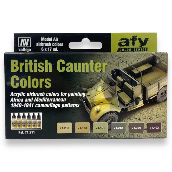 Vallejo 71.211 - British Caunter Colors - Farbset Model Air / 6 x 17ml