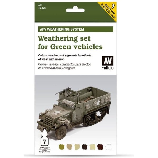 Vallejo 78.406 - Weathering for Green Vehicles - 6x Acrylfarben Model Air Set