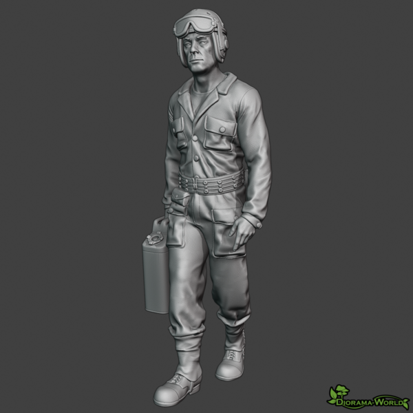 U.S. Soldat mit Kanister von Tank Crew - WW2 Resin Figur - 1:24, 1:32, 1:35, 1:48, 1:72 - 3D0209