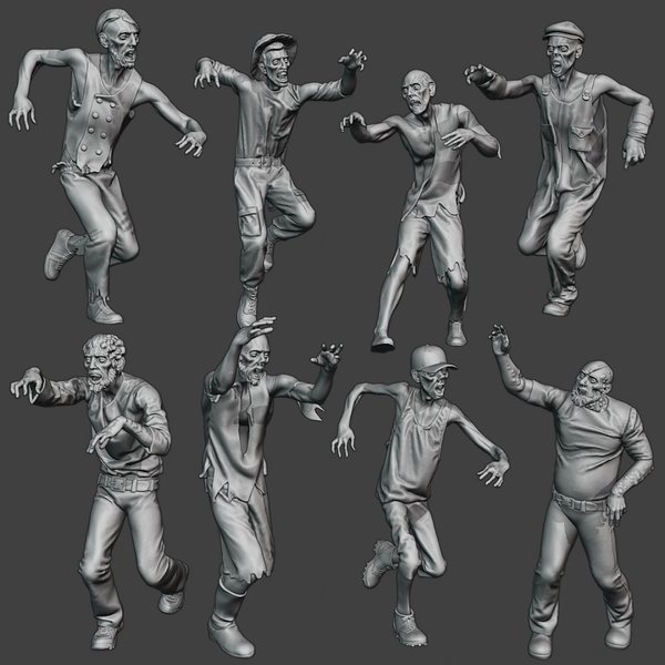 Zombie Set - 3D Druck Figuren - 1:24 - 3D0234