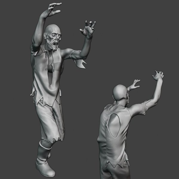 Zombie / Endzeit - Resin Figur - 1:48 - 3D0240