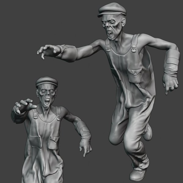Zombie rennt / Endzeit - Resin Figur - 1:48 - 3D0242
