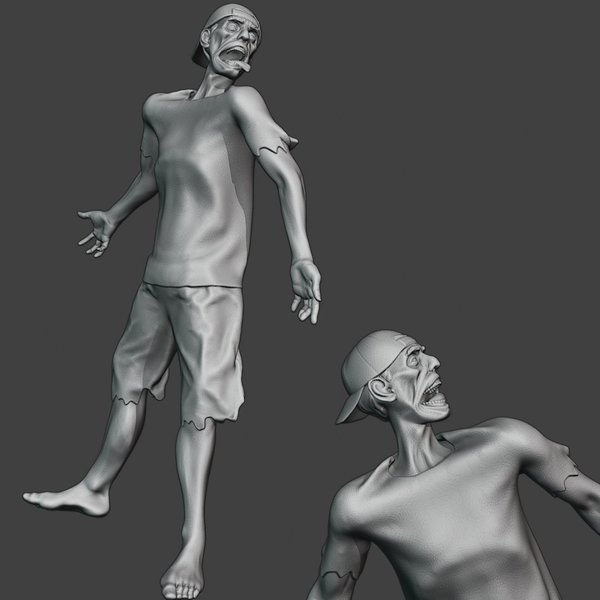 Zombie tot / Endzeit - Resin Figur - 1:48 - 3D0244
