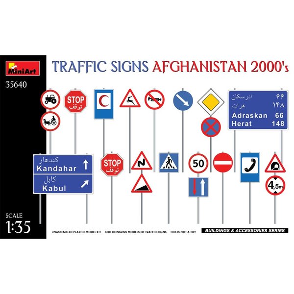 1:35 Verkehrsschilder Afghanistan 2000er Jahre - Miniart 35640