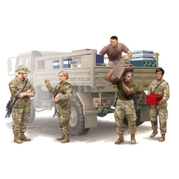 Modern US Soldiers - Logistics Supply Team 1:35 - 5 Figuren - Trumpeter 00429